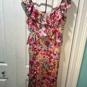 Crystal Doll Floral Maxi Dress - Pink and Purple